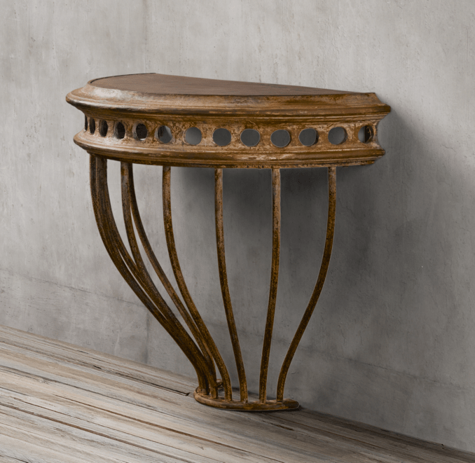 Cast Iron Demilune Console Table
