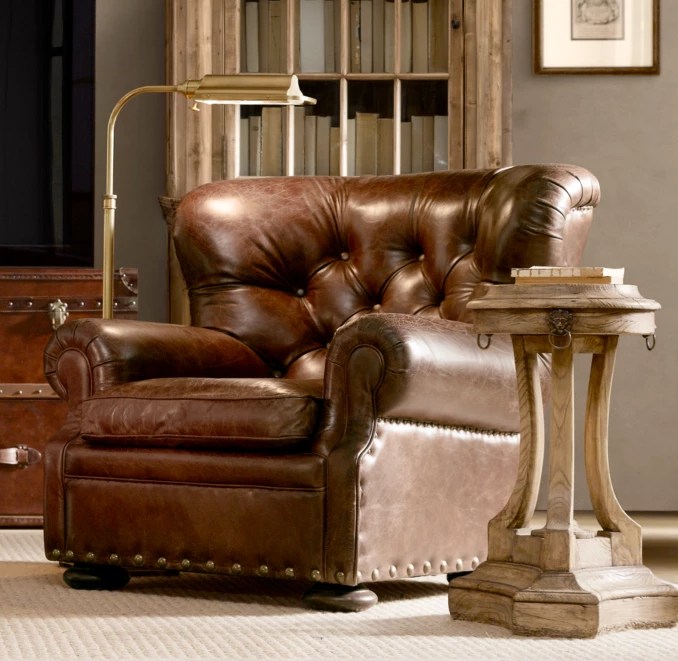 Churchill Leather Chair With Nailheads Churchill Leather Chair with Nailheads