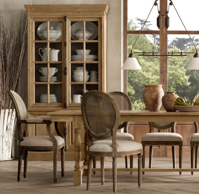 French Casement DoubleDoor Sideboard & Hutch