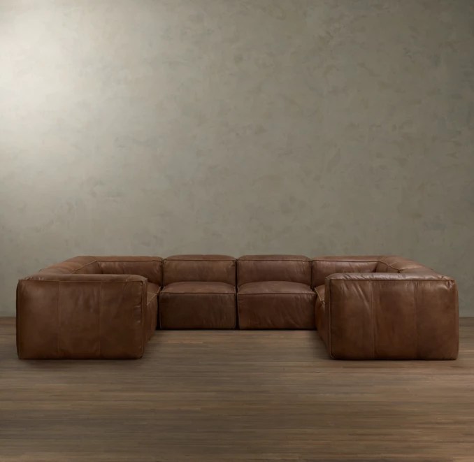 Preconfigured Fulham Leather USofa Sectional