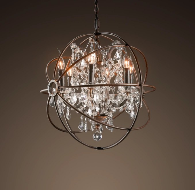 Foucault's Orb Clear Crystal Chandelier 21"