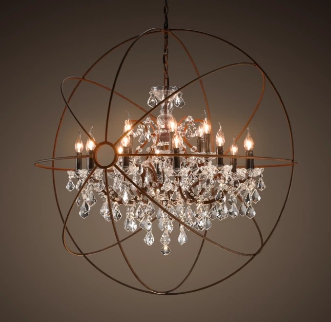 Foucault's Orb Clear Crystal Chandelier 44"