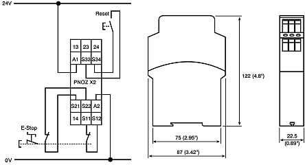 774306 PNOZ X2.1 24VAC/DC 2n/o Screw terminal 22.5 mm 139,70