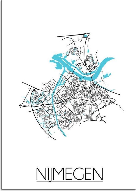 Kaart Nijmegen Poster Making DesignClaud Plattegrond Nijmegen Stadskaart poster Wanddecoratie Wit
