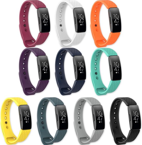 Eyzo Fitbit Inspire 1 & 2, Inspire Hr En Ace 2 Band- Siliconen Bandjes - 10 Pack- Large | Bol.com