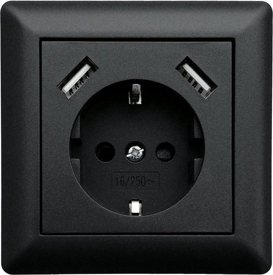 Ledmaxx Usb1002 1-Voudig Inbouwstopcontact Met Usb, Kinderbeveiliging Zwart | Bol.com