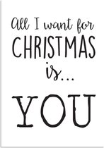 Designclaud All I Want For Christmas Is You - Kerst Poster - Tekst Poster - Zwart Wit... | Bol.com