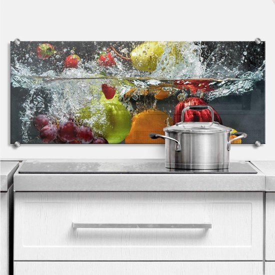 Glazen Spatscherm Verfrissend Fruit 100x40cm panorama Keuken