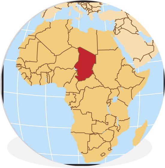 Pain Points Liés À La Carte Du Tchad En Afrique Une illustration d'une carte de l' Afrique avec le Tchad en rouge