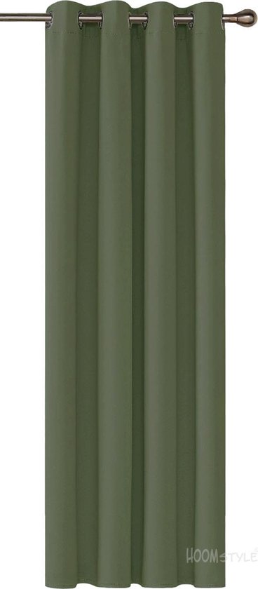Hoomstyle Kant En Klaar Gordijn - Verduisterend - Met Ringen - 140X270Cm - Groen / Olijf | Bol.com