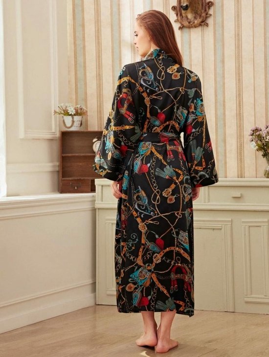 Mkl - Dames Zijden Pyjama - Nachthemd / Veel Kleurig Casual Kimono's Riem - Elegant... | Bol.com