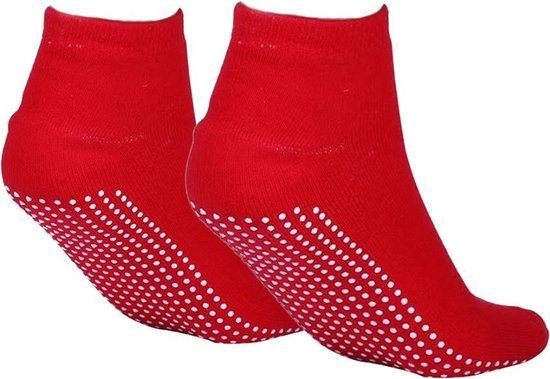 Grips Socks Anti Slip Sokken Sokken Met Grip Maat: L/Xl Rood | Bol.com
