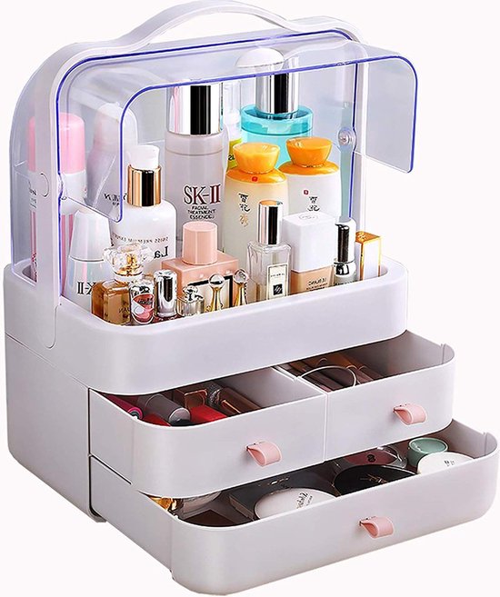 Make Up Organizer Met Deksel- Stofdicht - Wit | Bol.com