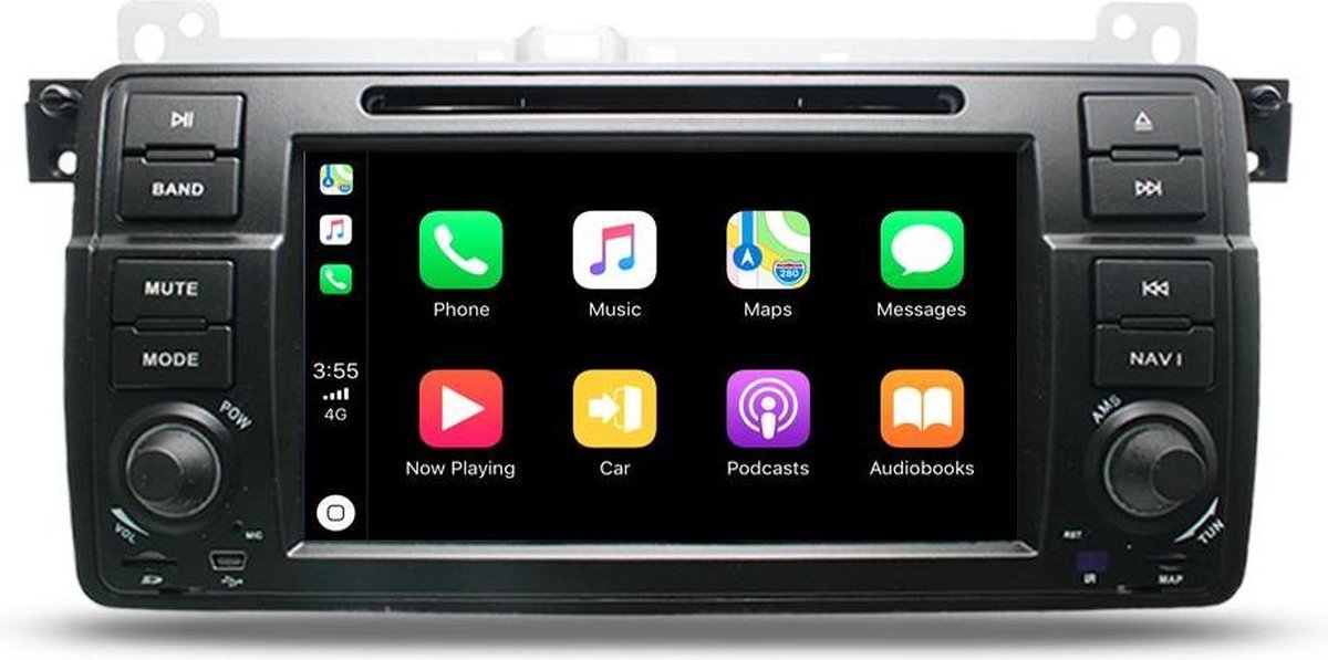 Bmw E46 7 inch Carplay Android auto navigatie met bluetooth