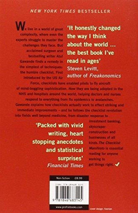 The Checklist Manifesto: How to Get Things Right 9780312430009.