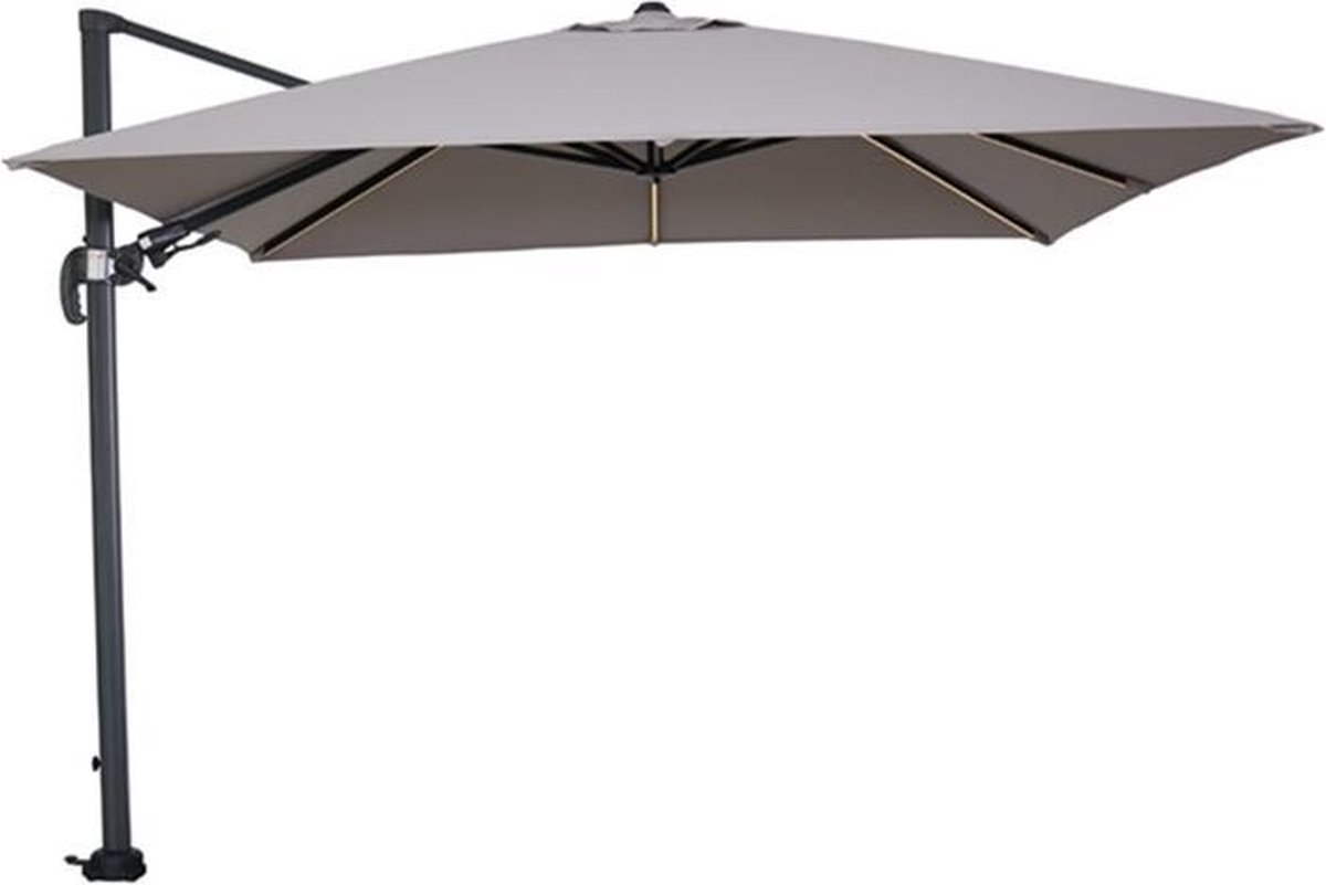 Hawaii Lumen Led Parasol - Zweefparasol 3X3 Meter - Carbon Black/Zand - Garden Impressions | Bol.com