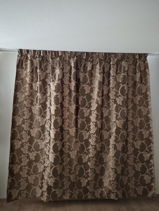 Kant En Klaar Gordijn - Met Plooiband - 140X240 Cm - Bruin | Bol.com