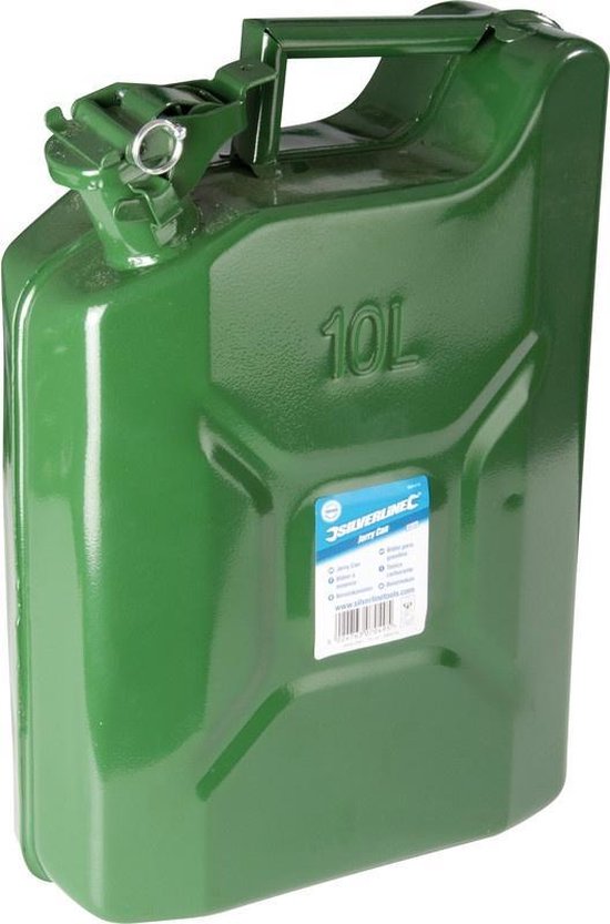 Benzinekan 10L Groen Metaal TUV/GS Jerrycan 10 liter