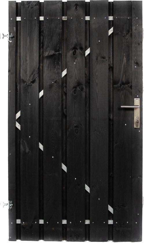Schuttingdeur Tuindeur Tuinpoort Zwart Gespoten Inclusief Stalen Frame En Cilinderslot... | Bol.com