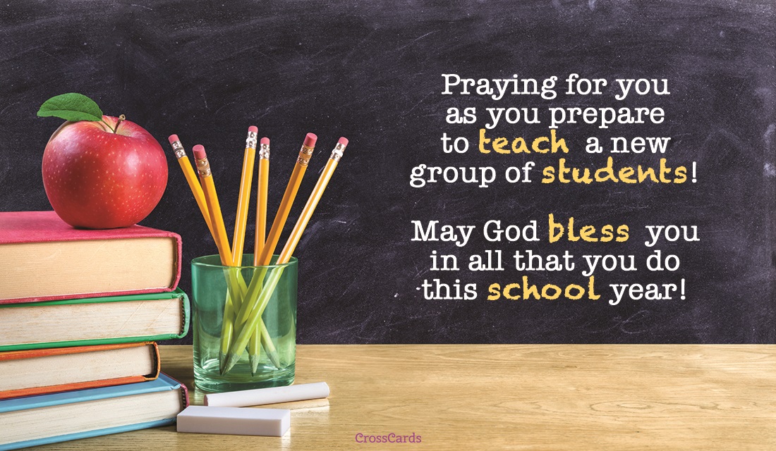 Free Prayer for Teachers eCard eMail Free Personalized Back to School