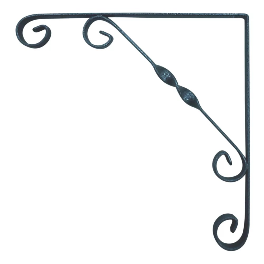 Essentials Ornamental Scroll Shelf Brackets Granite 150mm x 150mm 10