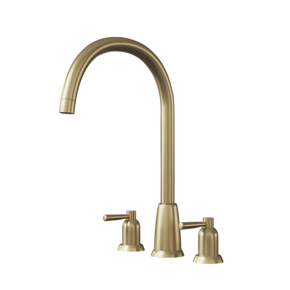 ETAL Cuthbert Dual Lever 3Hole Kitchen Tap Brushed Brass Screwfix