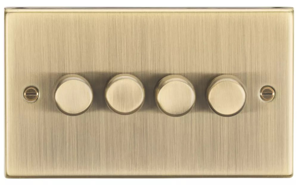 Knightsbridge 4Gang 2Way LED Dimmer Switch Antique Brass Screwfix