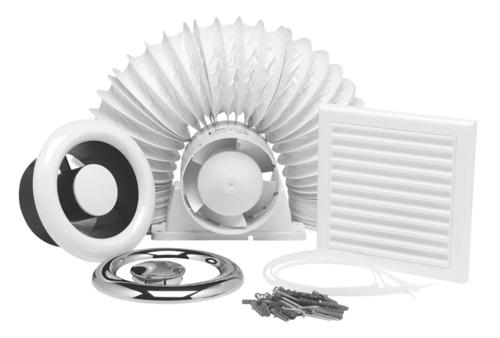Xpelair AL100T 4" Axial Inline Bathroom Shower Extractor Fan Kit with