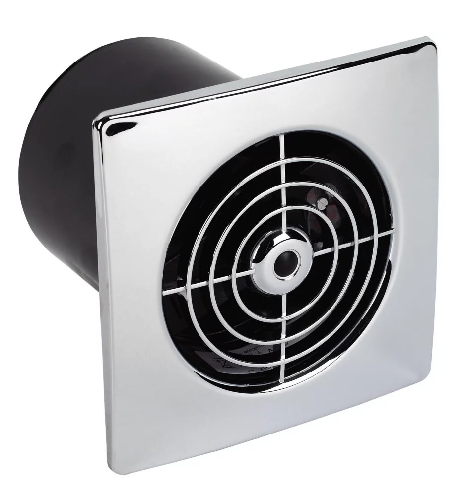 Manrose LP100ST 100mm (4") Axial Bathroom Extractor Fan with Timer Chrome 240V Screwfix