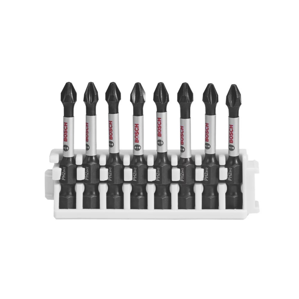 Bosch 1/4" 50mm Hex Shank PH2 Impact Control Screwdriver Bits 8 Piece