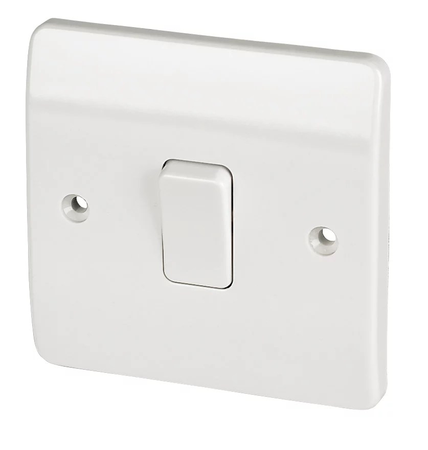 MK Logic Plus 10AX 1Gang 1Way Light Switch White Screwfix