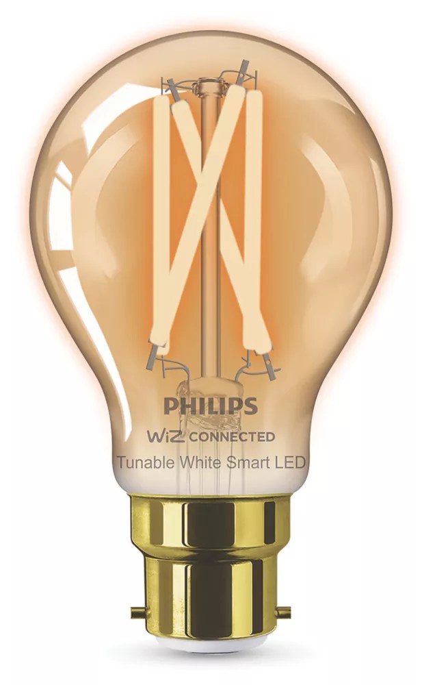 Philips Filament Amber A60 B22 B22 Decorative LED Smart Light Bulb 7W