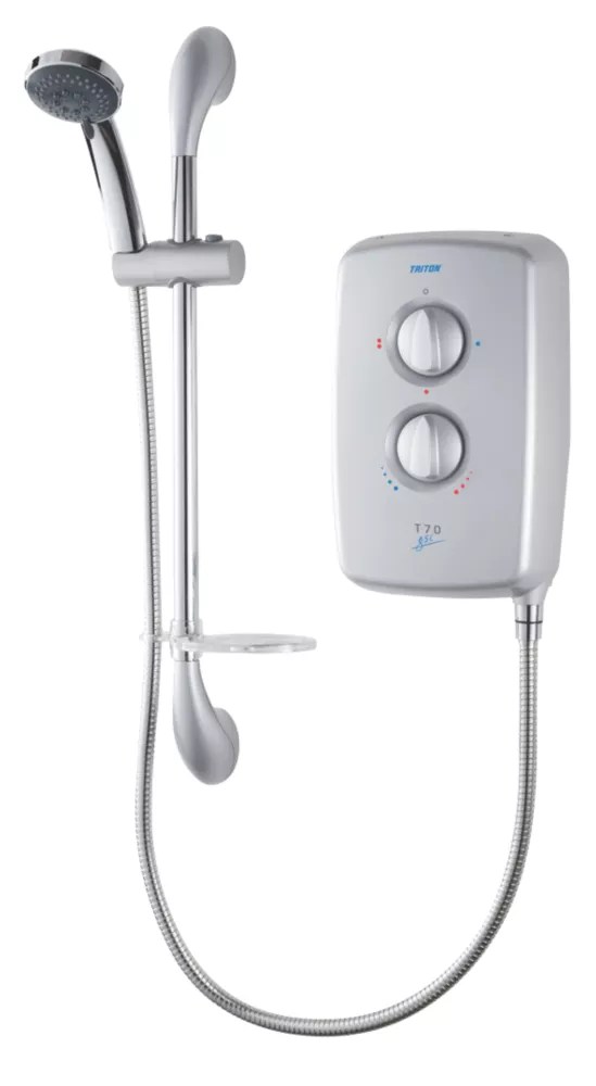 Triton T70gsi Satin Silver 8.5kW Manual Electric Shower Screwfix
