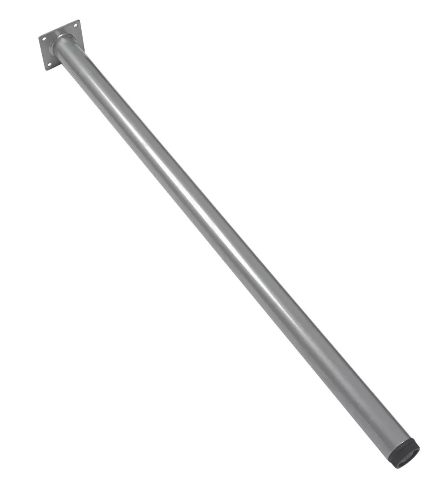 Rothley Round Furniture Leg Silver 700mm Screwfix