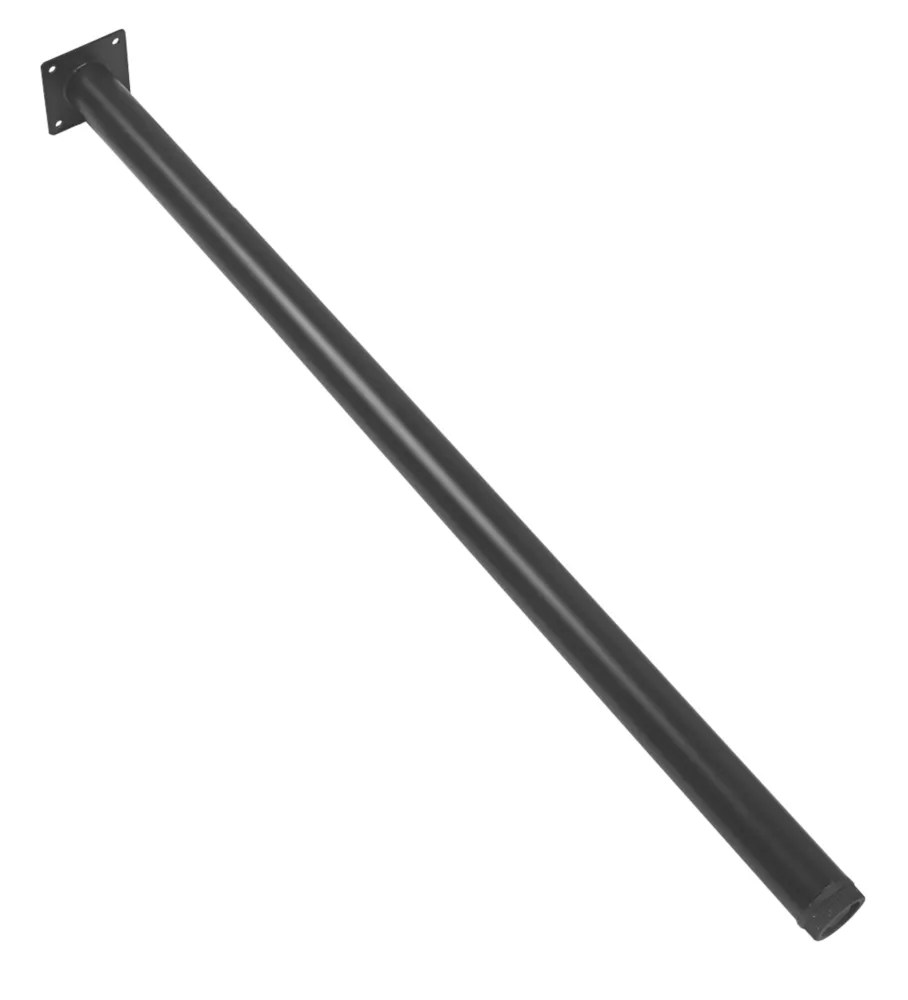 Rothley Round Furniture Leg Black 700mm Screwfix