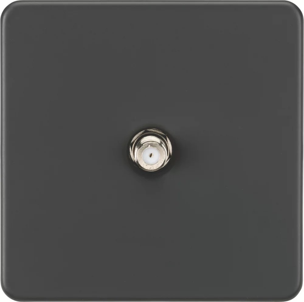 Knightsbridge 1Gang FType Satellite Socket Anthracite Screwfix