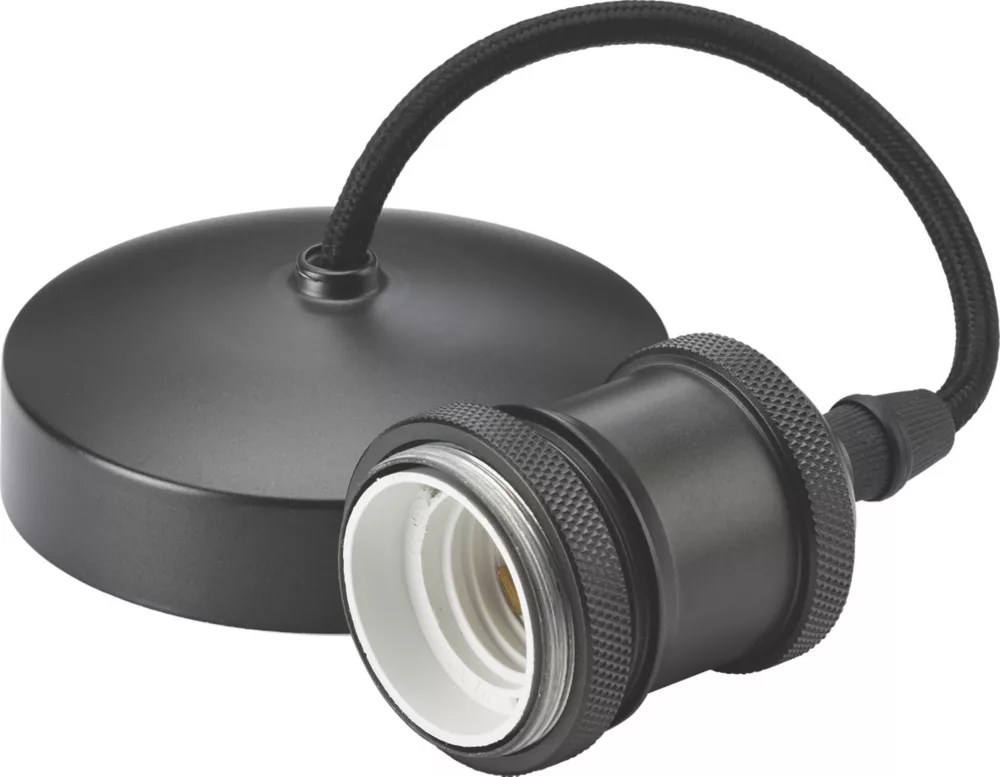 Knightsbridge Vintage 6" Pendant Set Light Fitting E27 Smoked Bronze 3