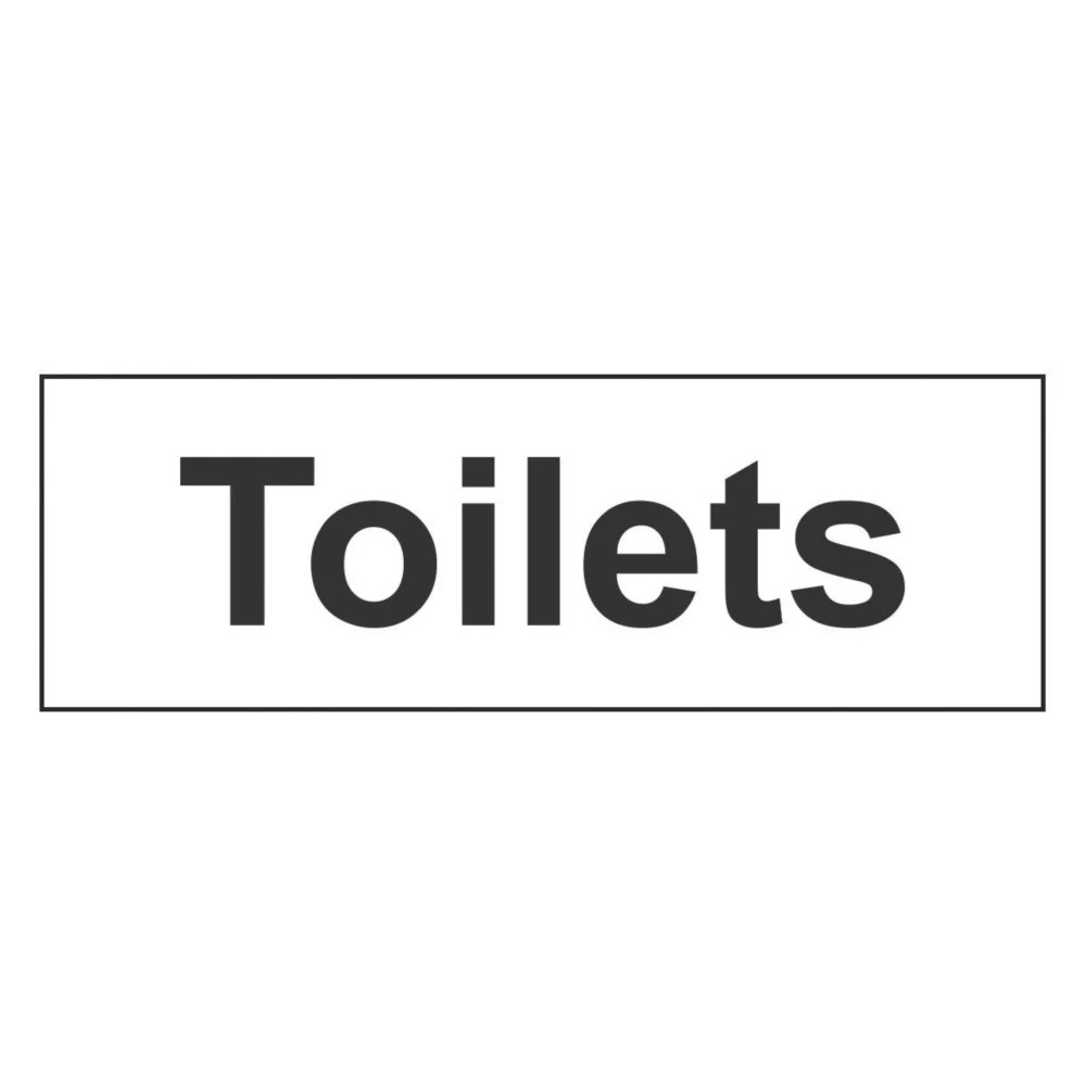 Essentials "Toilets" Sign 100mm x 300mm Screwfix