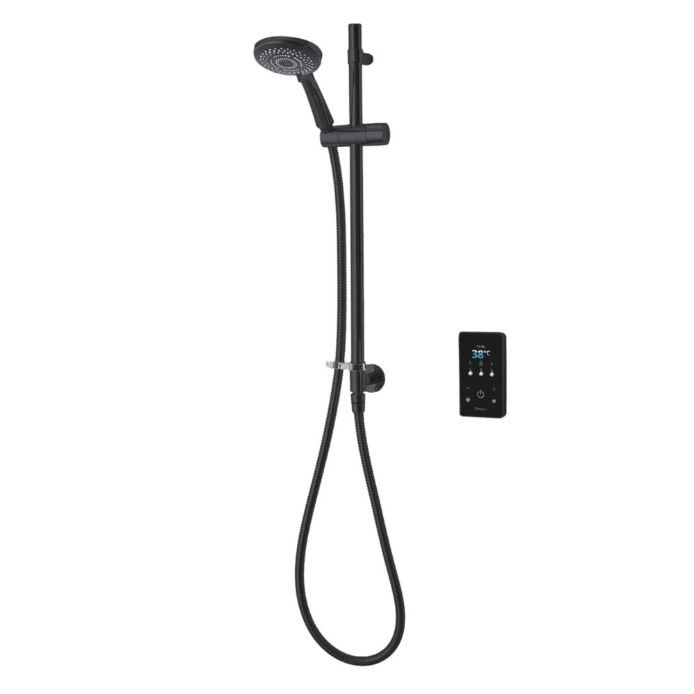 Triton Envi Matt Black 9kW Thermostatic Electric Shower - Screwfix