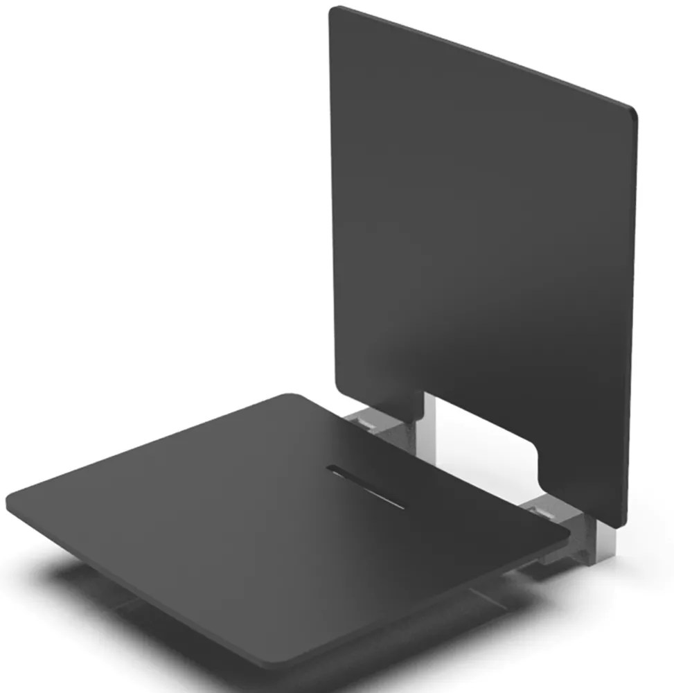 Nymas WallMounted Shower Seat with Back Rest Black Screwfix