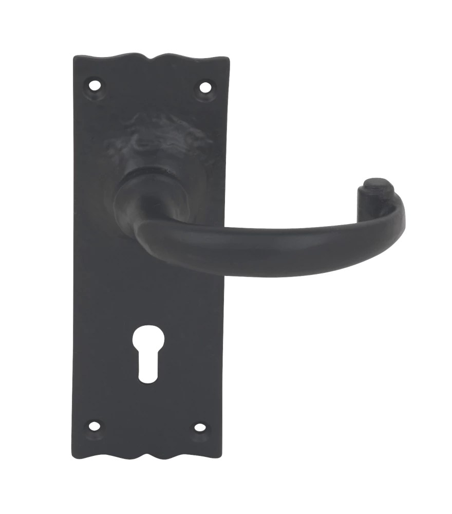 Smith & Locke Regal LoB Lock Door Handles Pair Black Screwfix