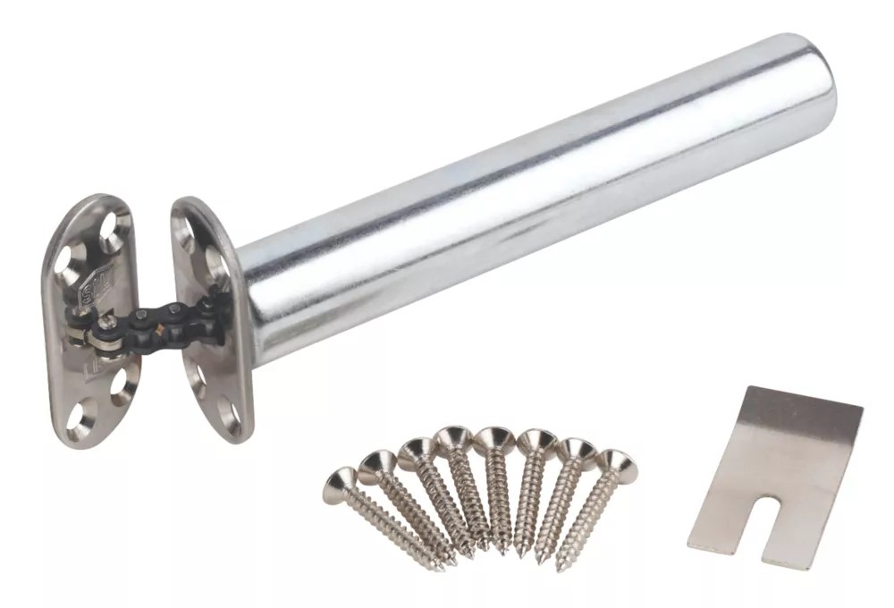 Smith & Locke Concealed Door Closer Radius Polished Chrome 95° 144.5mm