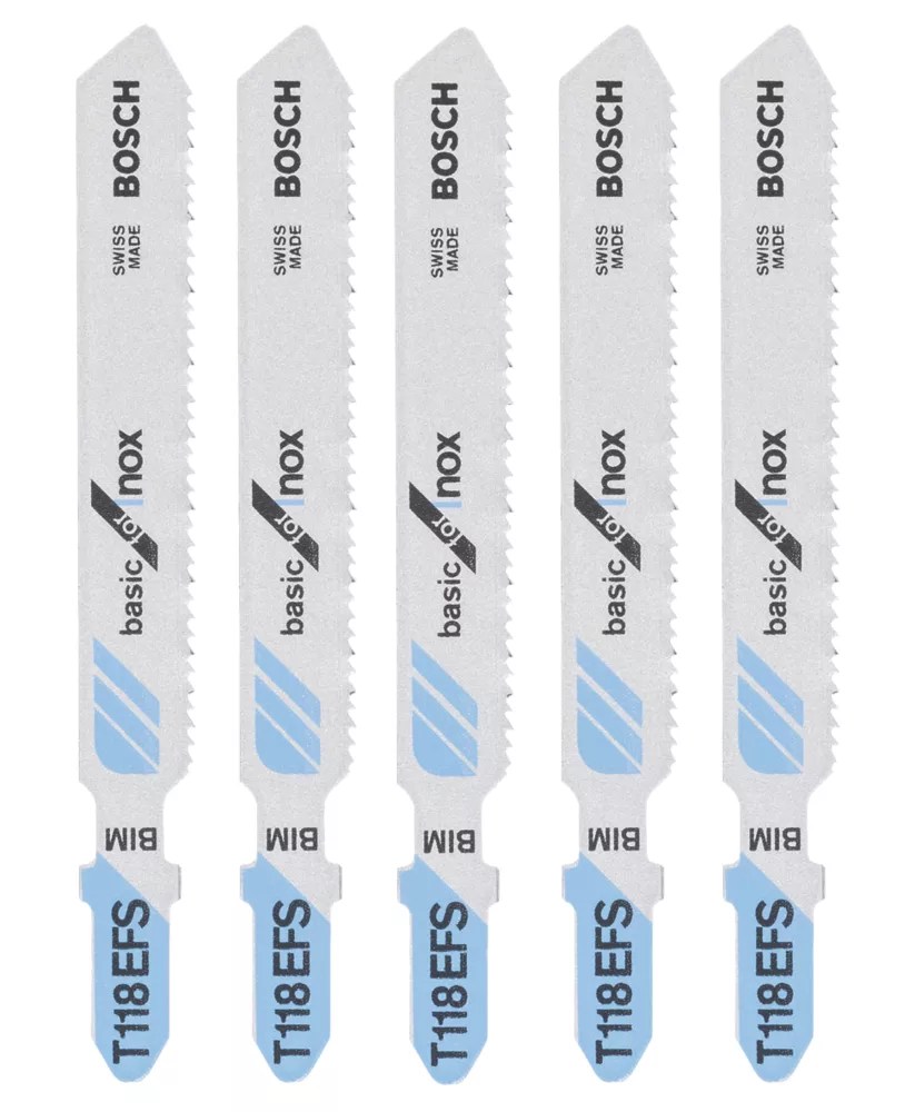 Bosch T118EFS Sheet Stainless Steel Jigsaw Blades 83mm 5 Pack Screwfix