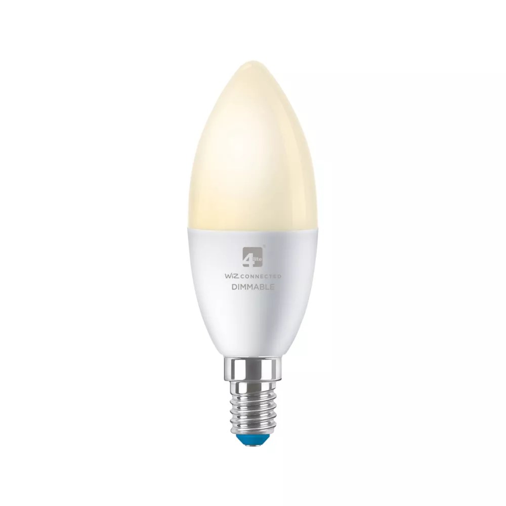 4lite E14 Candle LED Smart Light Bulb 4.9W 470lm 2 Pack Screwfix