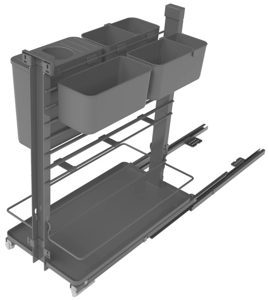 Hafele Anthracite PullOut Kitchen Shelves with 4 Baskets 300mm Screwfix