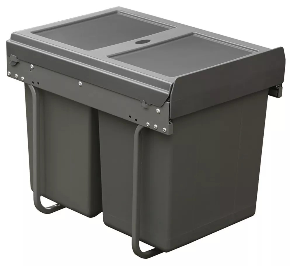 Hafele Kitchen PullOut Bin Grey 40Ltr Screwfix