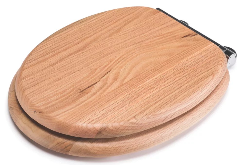 Croydex Rutland SoftClose with QuickRelease Toilet Seat Solid Oak Natural Screwfix