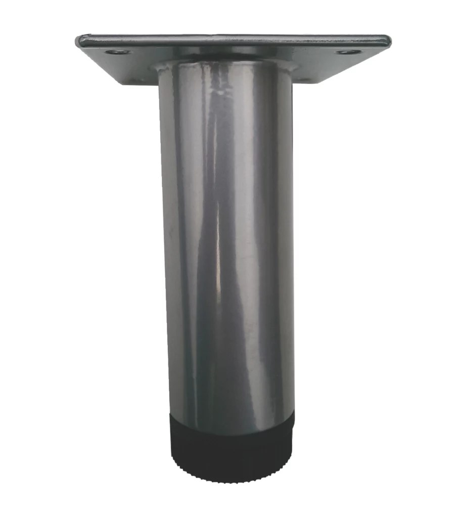 Rothley Round Furniture Leg Silver 100mm Screwfix