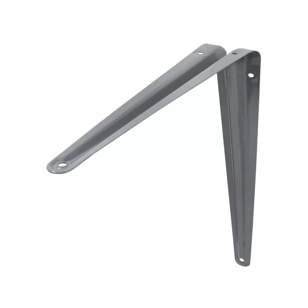 Essentials London Shelf Brackets Grey 125mm x 100mm 20 Pack Screwfix