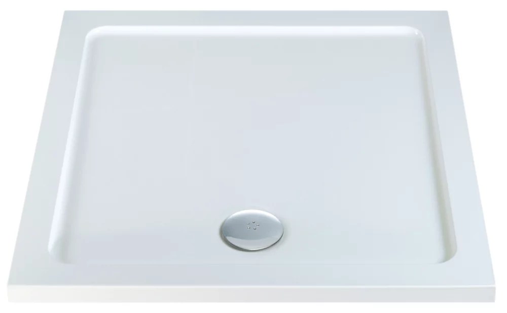Square Shower Tray White 800mm x 800mm x 40mm Screwfix